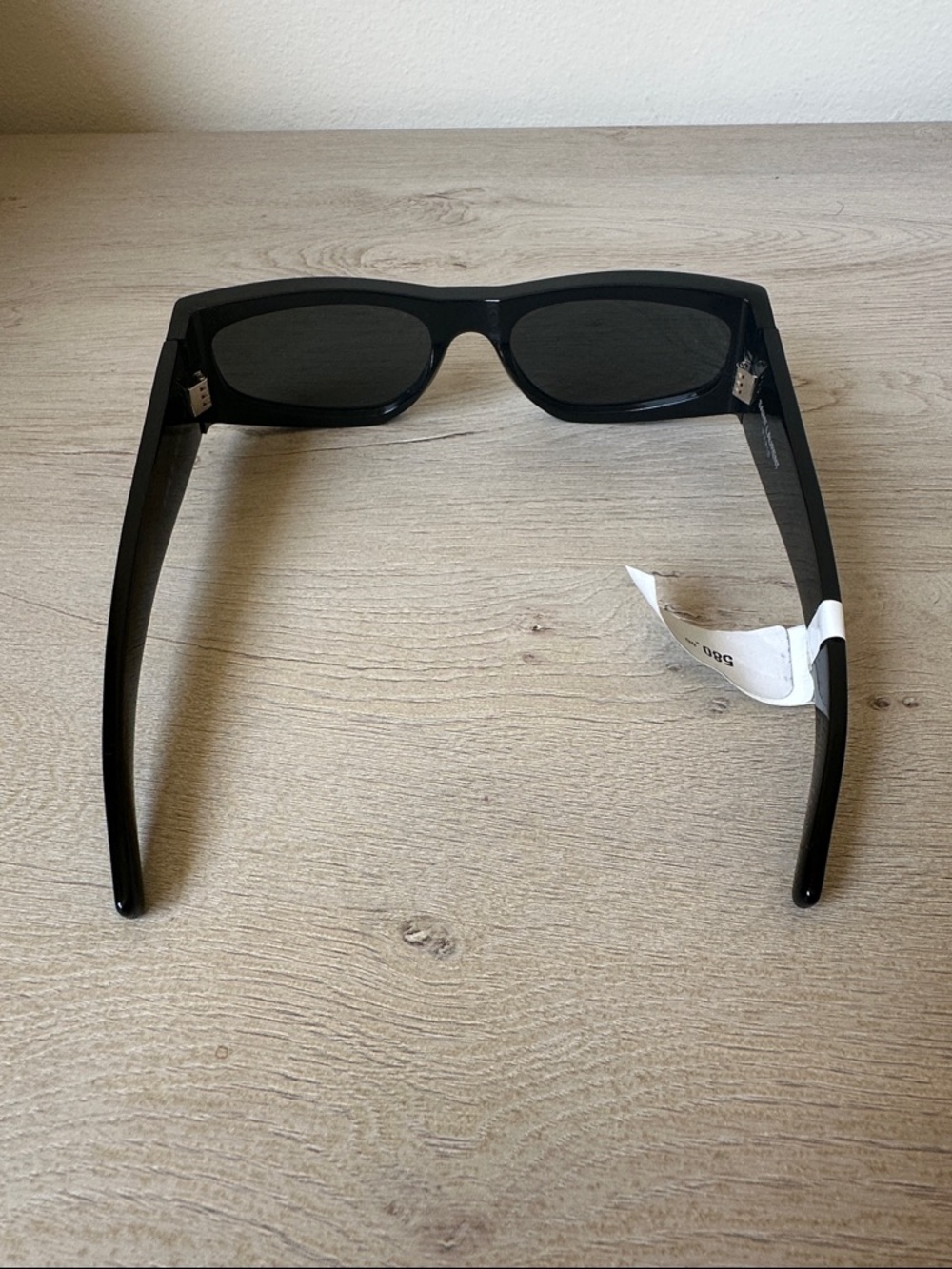 Unisex Saint Laurent Black Thick-Frame Logo Sunglasses - Picture 6 of 8